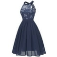 thumbnail image 2 of Bintarealwax Women Halter Lace Wedding Guest Dress Cocktail Party Bridesmaid Formal Dresses, 2 of 5