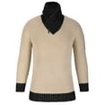 thumbnail image 4 of Men's Knitted Turtleneck Pullover Shawl Collar Sweaters Slim Fit High Neck Long Sleeve Winter Jumper Tops, 4 of 8