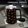 thumbnail image 6 of 40oz Halloween Tumbler with Handle, Halloween Gifts for Men & Women Pumpkin Ghost Face Print Cups with Lids and Straws Stainless Steel Insulated Water bottle Coffee Travel Mug, 6 of 6