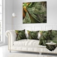 thumbnail image 2 of Designart Green and Yellow Glossy Fractal Flower - Floral Throw Pillow - 18x18, 2 of 4