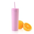 thumbnail image 3 of Advancent Botella de agua de 16OZ, vaso de paja esmerilado de plástico de 2 capas, bebida portátil, taza de té de la leche, soporte para café y jugo Mostrada Rosado 21 cm x 7.2 cm Advancent HA007950-02B, 3 of 6