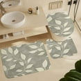 thumbnail image 6 of Bathroom Mat Set, Gray Leaf Damask Pattern Printed on Bathroom Shower Curtain Sets with Rugs, Perfect for Hotel Dorm Spa Home, 72 x 72 inches, 6 of 8