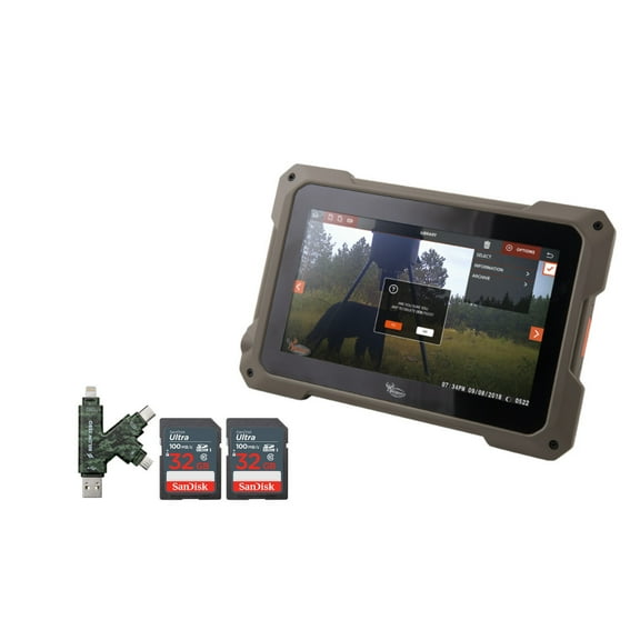 Wildgame Innovation 7-Inch HD Backlit TFT Touchscreen Trail Pad Tablet Bundle with Card Reader, and 32GB Ultra SDHC UHS-I Memory Card (2-Pack) (4 Items)
