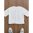 thumbnail image 2 of Standard Size Men's Short White Boxy Newspaper Graphic T-Shirt, Summer, 2 of 5