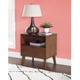 thumbnail image 2 of Linon Reid Mid-Century Single Drawer Nightstand, Medium Brown, 2 of 19