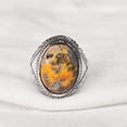 thumbnail image 3 of Bumblebee Jasper Mans Ring, Natural Bumblebee Jasper, Silver Jewelry, 925 Silver Ring, Birthday Gift, Heavy Mens Ring, Arabic Design, Ottoman Style Ring, Christmas, Turkey Mens Signet Ring, 3 of 5