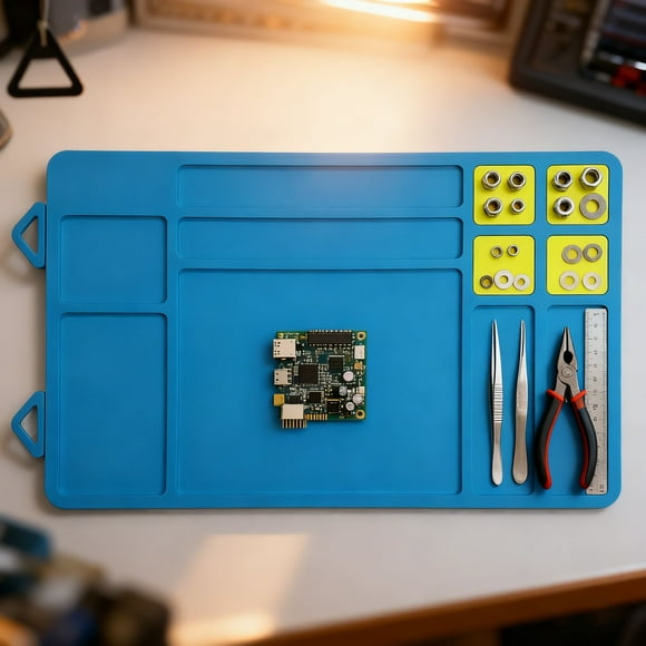 Tapis à Outils en Tôle d'Acier Flexible pour Établi de Précision, Organisateur avec Plateau Antidérapant pour Vis et Atelier