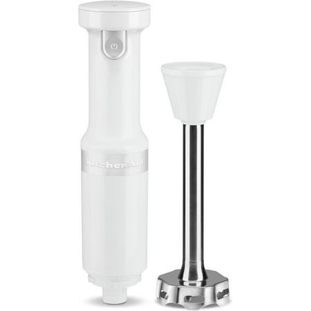 KitchenAid - Cordless Variable Speed Hand Blender with Chopper and Whisk attachment - KHBBV83 - White