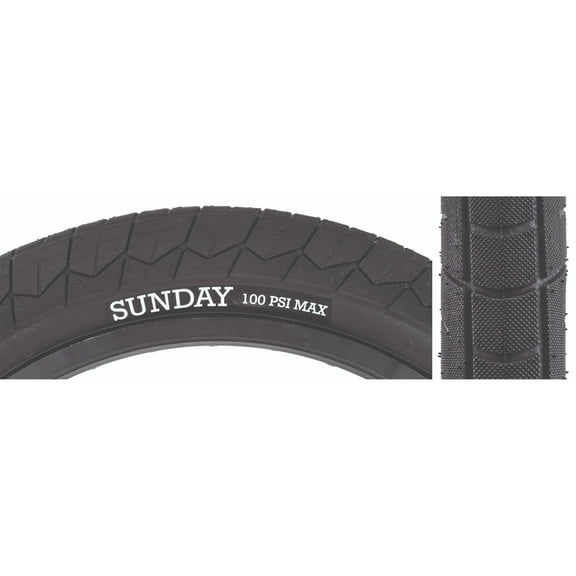 Sunday Current V2 BMX Tire 20 x 2.4 Black Clincher Wire Bead for 20" BMX Bike - Single Tire