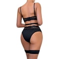thumbnail image 5 of Levmjia Women Lace Lingerie Set Bra Thong Set Solid Color Comfortable Stretchable Sleeping Daily Wear Date Night Valentine's Day, 5 of 8