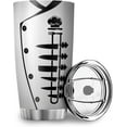 thumbnail image 2 of Chef 20 Oz Tumbler with Lid Funny Chef Nutrition Vacuum Insulated Coffee Tumbler Cup Kitchen Chef Culinary Gift Tumbler Travel Coffee Mug Chef Uniform White, 2 of 6