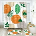 thumbnail image 5 of 4 Pcs Shower Curtain Set with 12 Hooks, Southwest Tribal Retro Geometric, Bathroom Decor Mexico African American Boho Mexican Bathing with Non-Slip Rugs Toilet Lid Cover Bath Mat 72"x72", 5 of 5
