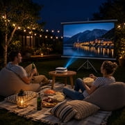 TOPVISION Mini Projector with Bluetooth, 1080P Outdoor Movie Projector with Keystone Correction, 240'' Giant Screen, Compatible with TV Stick, Phone, PS5, HDMI, Usb for Home, Bedroom, Outdoor Use