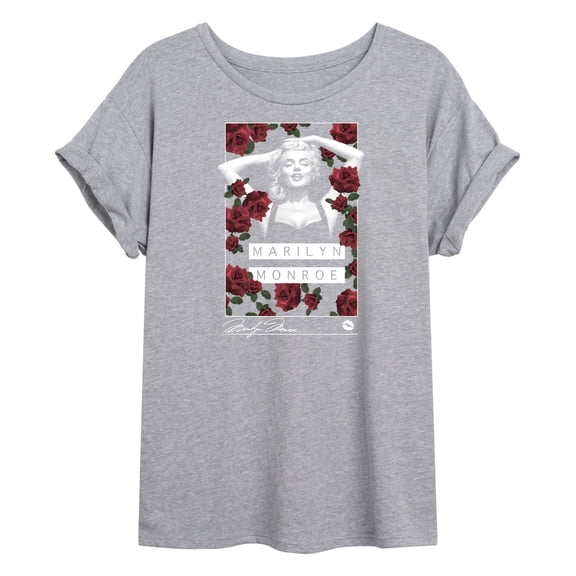 Marilyn Monroe - Pop Culture Icon - Covered in Red Roses - Juniors Ideal Flowy Muscle T-Shirt