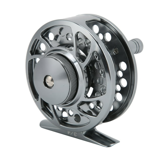 3/4 Fishing Fly Reel, 1:1 Gear Ratio CNC Central Brake System Structure Design Aluminum Alloy Fly Reel Instant Braking Function for Fishing