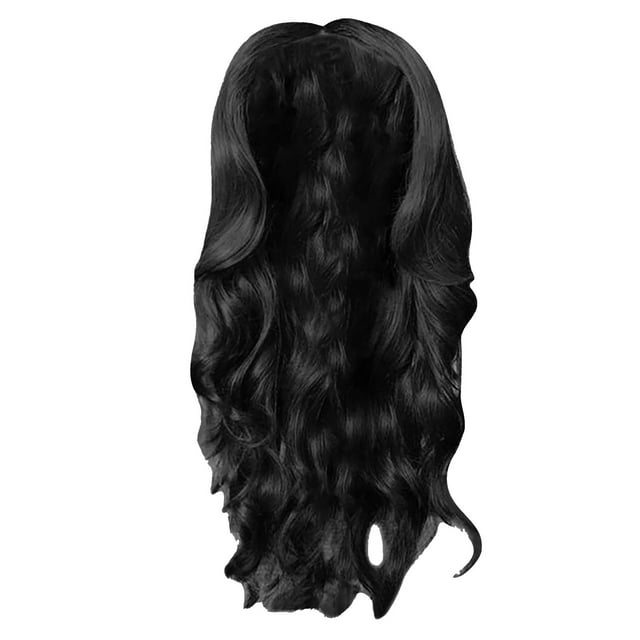 DPTALR Ladies Small Curly Hair Sets Wavy Curls Wig Can Be Straightened And Bent 29.5 Inches (black)