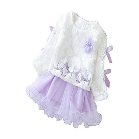 Autumn Infant Baby Kids Girls Party Lace Tutu Princess Dress Clothes Outfits