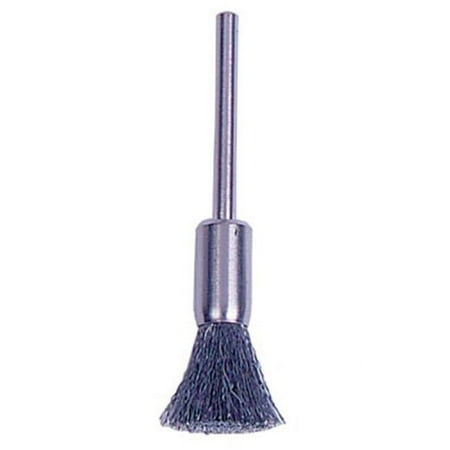 UPC: 0012382261146 | Weiler Miniature Stem-Mounted End Brushes  Stainless Steel  0.005 in  25 000 rpm – 1 EA (804-26114)