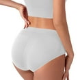 thumbnail image 4 of Ashirexll Seamless Underwear for Women, Solid Color Patchwork Briefs Panties Underwear Knickers Bikini Underpants White A M, 4 of 4