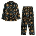 thumbnail image 3 of DISNIMO Moon Star Print Women's 2 Piece Pajama Sets Long Sleeve Sleepwear with Matching Pajama Pants Button Down Loungewear Casual Loose Nightwear with Pockets, M, 3 of 7
