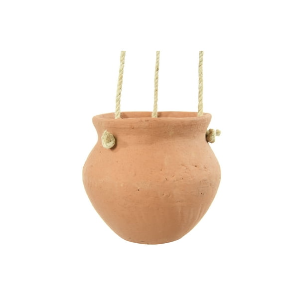 Creative CoOp Hanging Terracotta Planter with Jute Rope