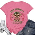 thumbnail image 1 of JAKANYQ T-Shirts pour Femmes Été Décontracté Imprimé Lettres Manches Courtes Col Rond T-shirt Mignon, 1 of 3