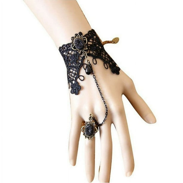Pulseras para mujer, regalos para mujer, pulsera vintage de cadena de encaje para niñas, pulsera para el dedo