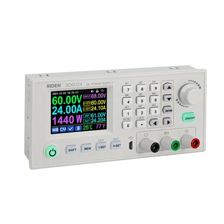 

Anself RD6024 24A 36V 48V 60V Adjustable Step Down Digital Constant Voltage Current Power Supplys 2.4 Inch Color Display Screen Data Storage PC Software Control Multifunctional Power Supplys