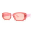 thumbnail image 2 of Womens Mod Rimless Rectangle Plastic Trendy Sunglasses All Pink, 2 of 5