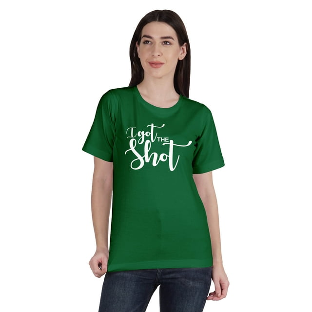 Inkmeso T-Shirt Col Rond Femme J'ai le Coup Drôle Pro Vaccin Coton