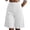 v#12White85, variant on Rggeeun Women'S Shorts Solid Color Knee Length Elastic High Waist Wide Leg Loose Fit With Front Seam & Pleated For Vacation Beach Versatile Bottoms,Black,S