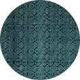 thumbnail image 1 of Ahgly Company Indoor Round Abstract Light Blue Modern Area Rugs, 5' Round, 1 of 4
