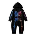 thumbnail image 4 of KHONTS Halloween Family Matching Onesies Pajamas Skeleton Printed Bodysuit Sets Hooded Jumpsuit Funny Loungewear for Adult and Kids Baby 3M, 4 of 4