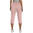 thumbnail image 7 of HongQid Cargo Capri Pants for Women Multi-Pocket Mid Rise Relaxed Fit Cropped Cargo Trousers with Flap Side Pockets, Lightweight Outdoor Hiking Casual Bottoms, 7 of 7