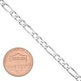 thumbnail image 3 of 4mm Solid .925 Sterling Silver Flat Figaro Chain Necklace + Bracelet Set, 24" (Necklace) + 9" (Bracelet), 3 of 7