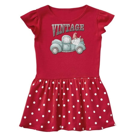 

Inktastic Vintage Pickup Truck with Gnome Gift Baby Girl Dress