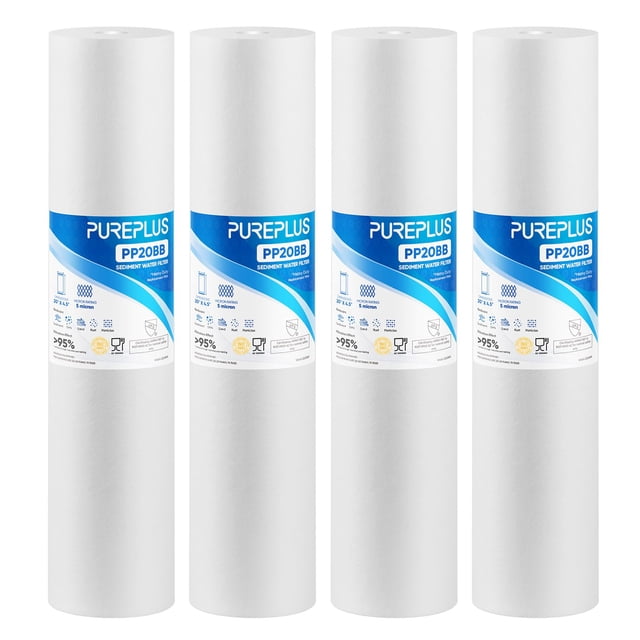 Cartuchos de Filtro de Agua PUREPLUS 5 Micrones 20x4.5'' Paquete de 4