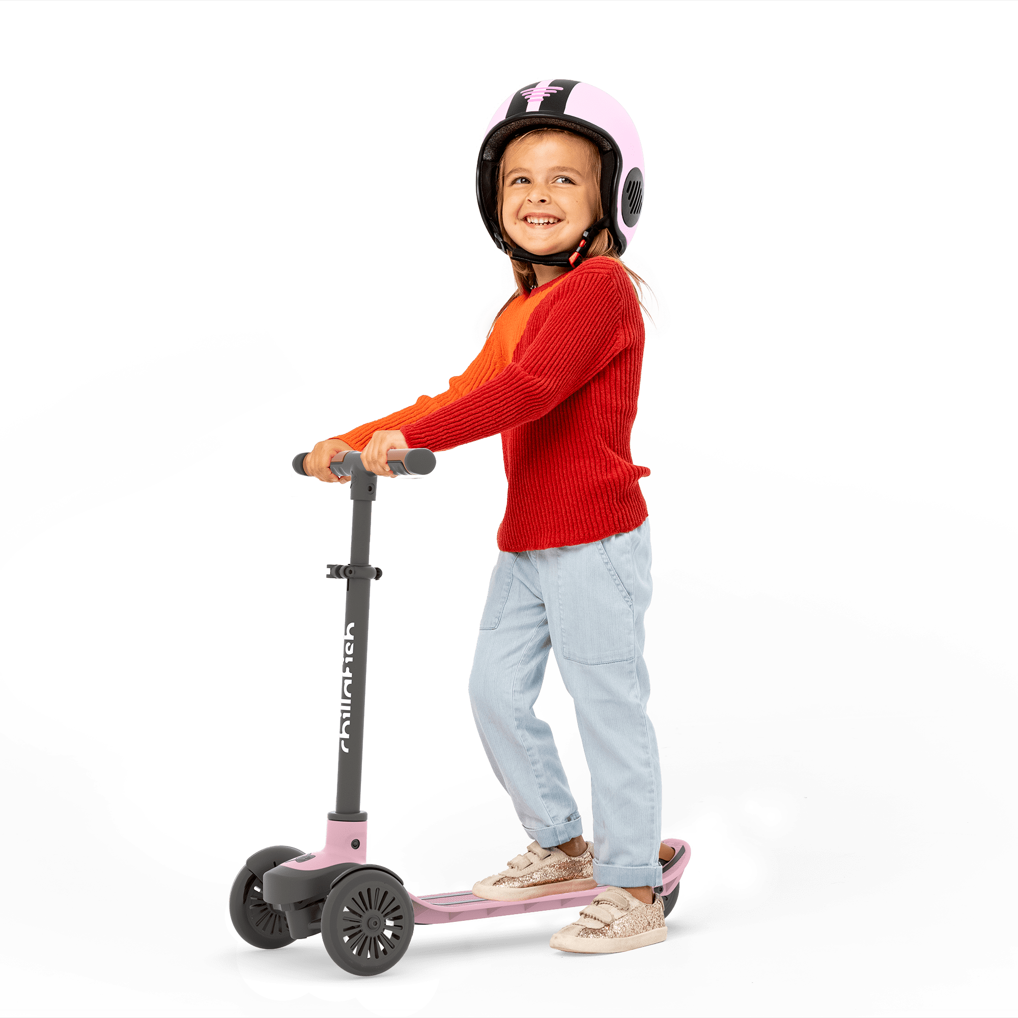 Chillafish Scotti 2 Push & Pedal Ride-On Scooter, Cameo Pink