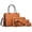 Brown, variant on Stylago 4pcs Leather Handbag and Purse Set Women Crossbody Tote Bags Zipper Shoulder Satchel and Wallet Pouches Gift for Lay Black