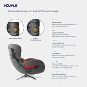Nouhaus Heated Classic Massage Chair Full Body and Spot Massaging Recliner with Ottoman, Bluetooth Speaker, in-Chair Charger Dark Caramel