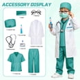 thumbnail image 4 of Marendyee Doctor Costume for Girls and Boys Kids Scrubs Nurse outfit With Set including a stethoscope Dress Up Cosplay Halloween Toddler 12T 11-12Years, 4 of 27