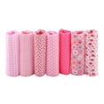 thumbnail image 2 of 7pcs 25*25cm Cotton Fabric DIY Assorted Squares Pre Cut Bedding Suite Quarters Bundle (Pink), 2 of 6