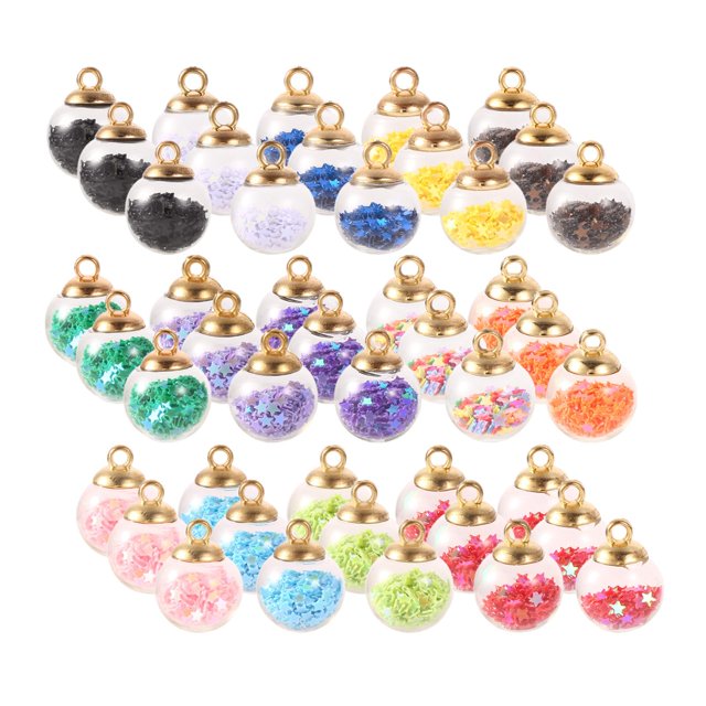 45 Uds colgante de bola de cristal transparente DIY suministros de decoración brillante botella de cristal para llavero pendien Macarena Encantos de bolas de cristal