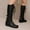 Black, variant on Bnwani Women Boots Fall Winter Fashion Zipper Low-Heel Mid-Calf Versatile Comfortable Casual Western Boot Black Size 5.5