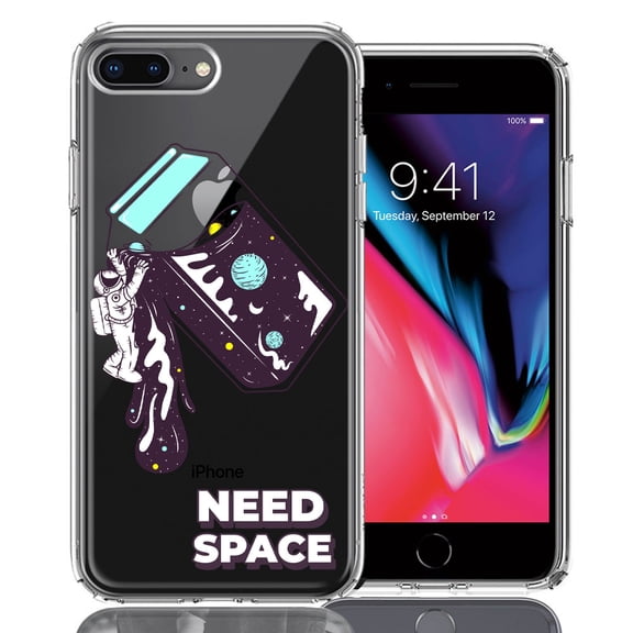MUNDAZE for Apple iPhone 7/8 Plus Need Space Astronaut Stars Design Double Layer Phone Case Cover