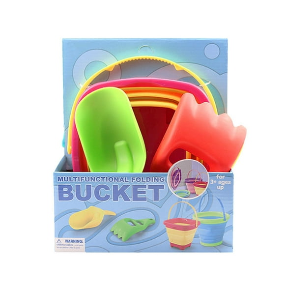 WIFKLSIIPG Kids Toys A Set of Three Pieces（Folding Bucket Beach Shovel Beach Spoon）Foldable Bucket 2L Foldable Pail Bucket Sand Buckets Pp Collapsible Bucket for Kids Beach Play Camping Gear Water