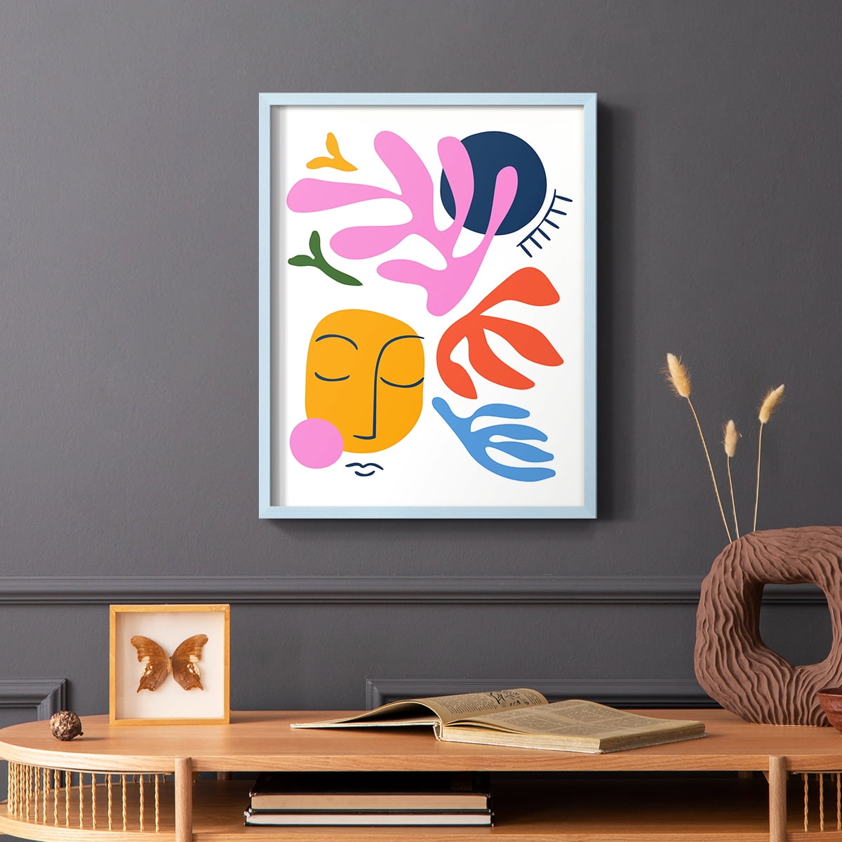 Matisse CDXL in Blue Solid Wood Framed Print No Nail Hanging