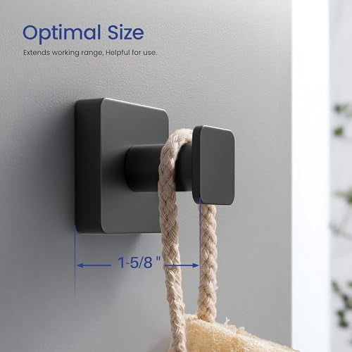 KIBI Blaze Bathroom Towel Hook Wall Mounted Robe Hook | 1.62 inch Solid Brass Wall Hooks for Bathroom (Brushed Nickel) (KBA16) (Pack of 2)