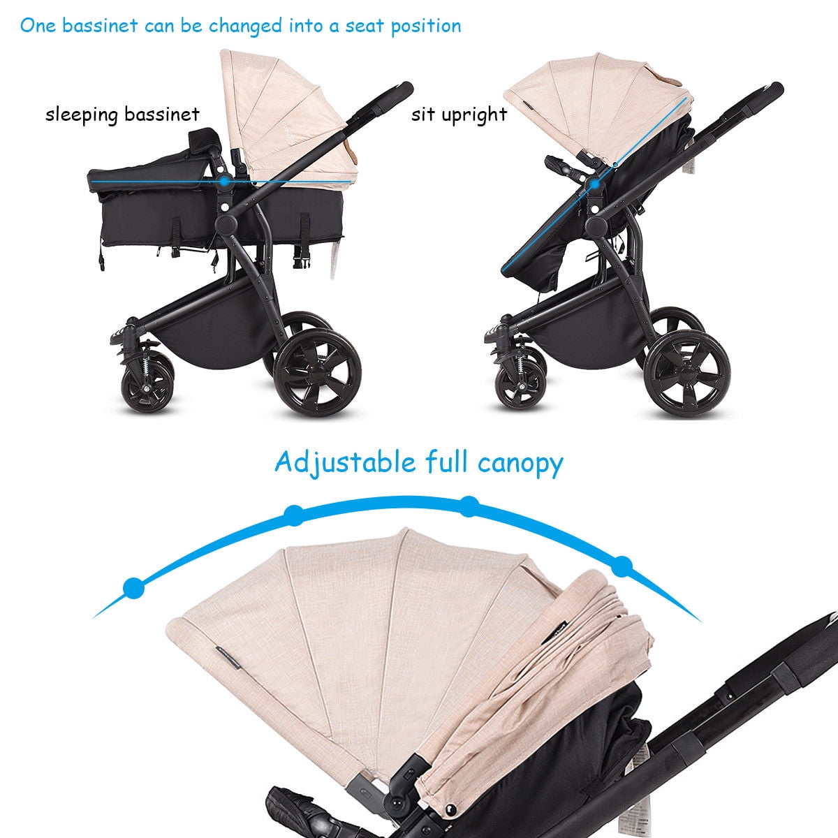 costway 2 in 1 stroller