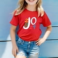 thumbnail image 2 of Chemise Habillée Garçon Unisexe Mode Été Imprimé Tee Drôle Manches Courtes Col Rond T-Shirt Haut Enfant Garcon Rouge 8 Ans-9 Ans, 2 of 4